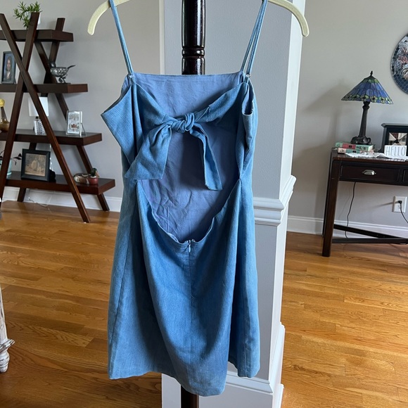 Lizard Thicket Light Denim Cut Out Mini Dress - Picture 2 of 4